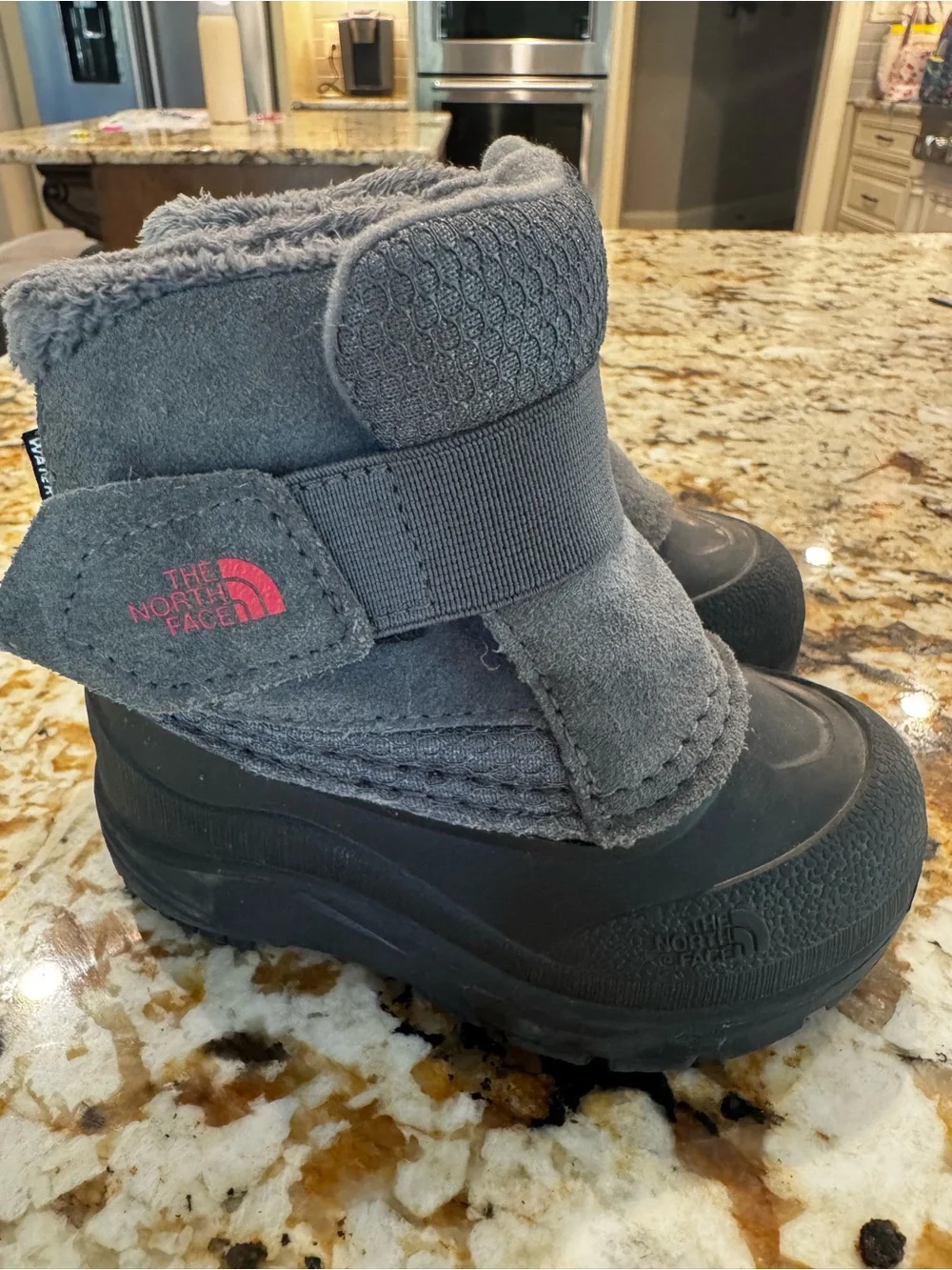 The North Face Kids Gray and Black Insulated Snow Boots